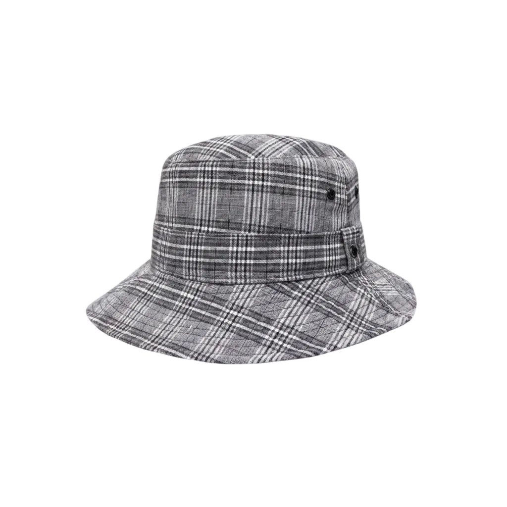Plaid bucket hat on a white background