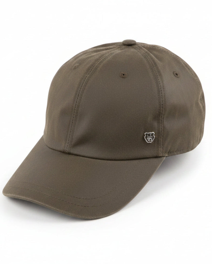 Brown cap with a small logo on a white background