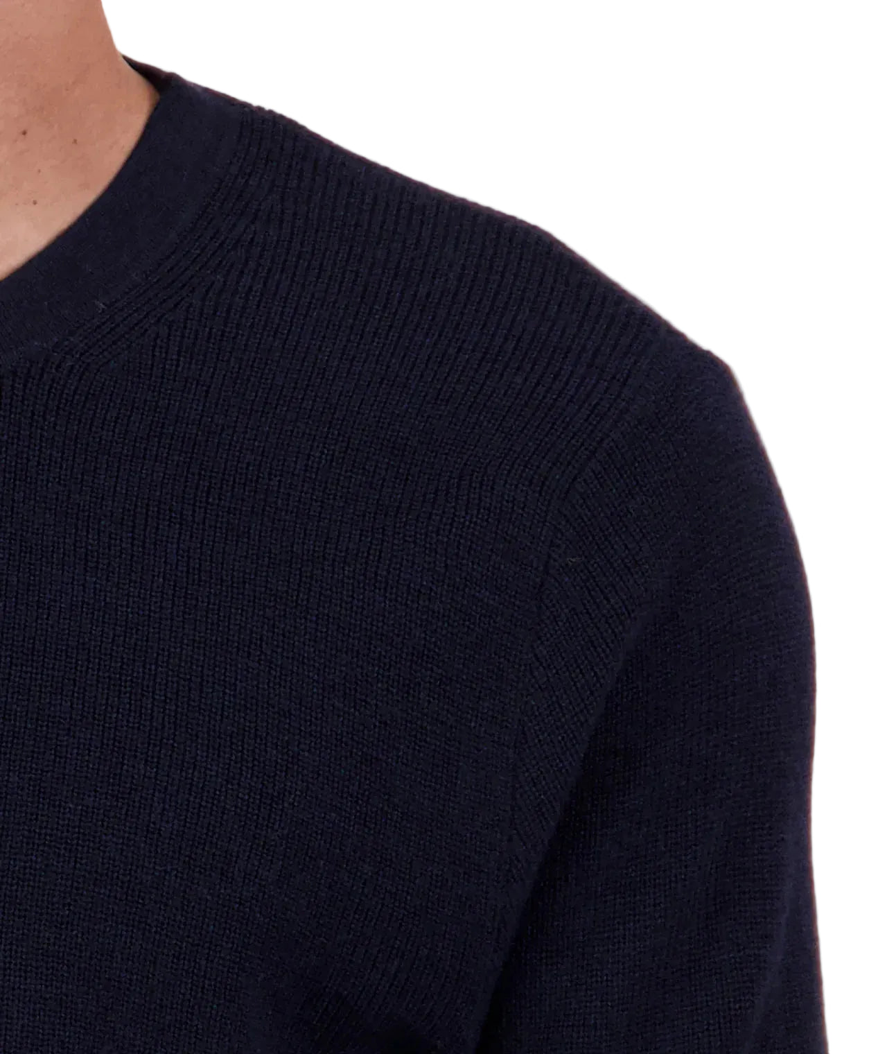 Navy blue sweater on a white background