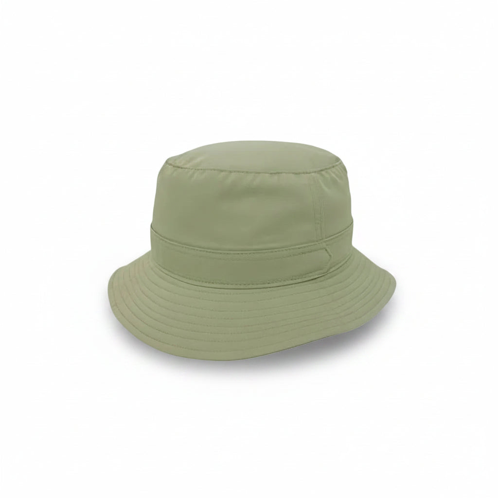 Green bucket hat on a white background