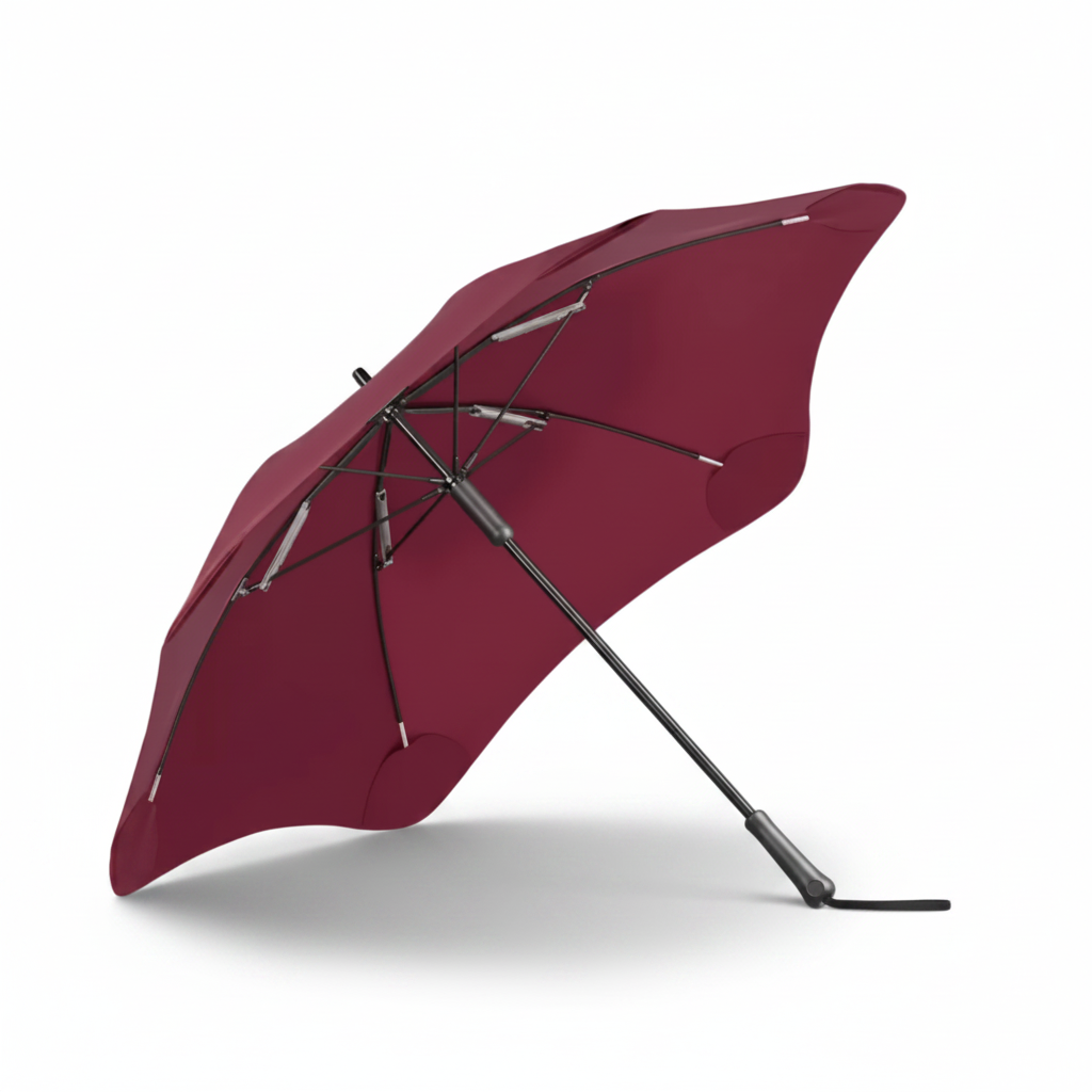 Maroon umbrella on a white background