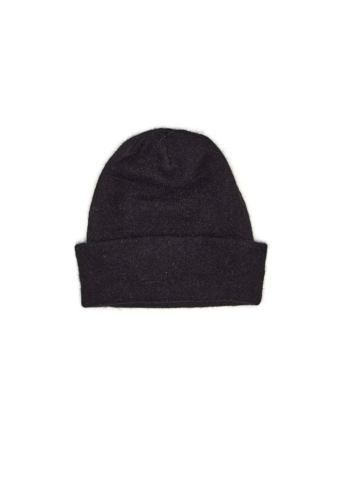 Black beanie on white background